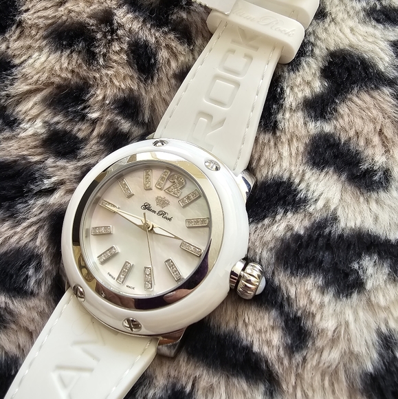 Glam Rock GRD30018-RB Women's Miami 42 Diamond Mother-of-Pearl White Watch. - Picture 1 of 11